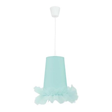 Duolla - Hängande ljuskrona med textilsladd för barn BALLET 1xE27/40W/230V diameter 21 cm blå