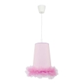 Duolla - Hängande ljuskrona med textilsladd för barn BALLET 1xE27/40W/230V diameter 21 cm rosa