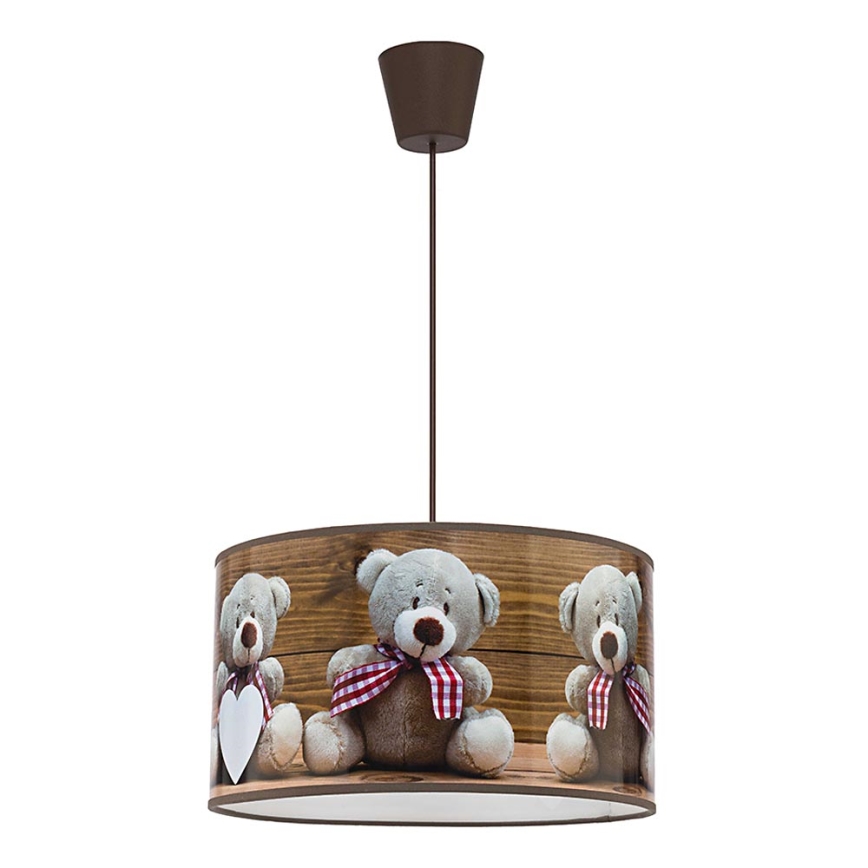 Duolla - Hängande ljuskrona med textilsladd för barn BEARS 1xE27/40W/230V diameter 35 cm