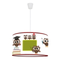 Duolla - Hängande ljuskrona med textilsladd för barn OWLS MULTI 1xE27/15W/230V diameter 35 cm