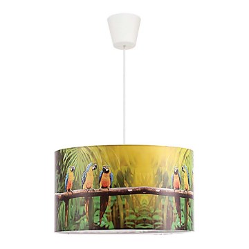 Duolla - Hängande ljuskrona med textilsladd för barn PARROTS 1xE27/40W/230V diameter 35 cm