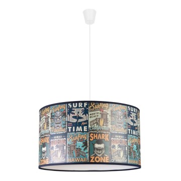 Duolla - Hängande ljuskrona med textilsladd för barn PRINT M 1xE27/40W/230V diameter 35 cm affischer