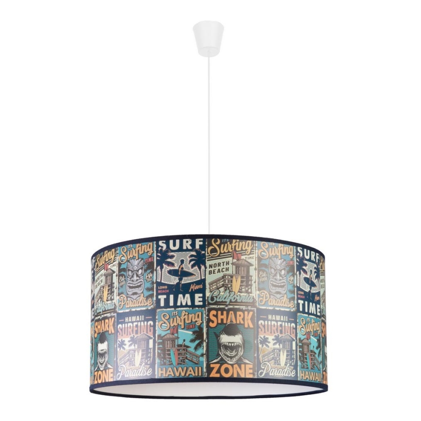 Duolla - Hängande ljuskrona med textilsladd för barn PRINT M 1xE27/40W/230V diameter 35 cm affischer