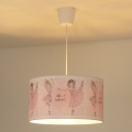 Duolla - Hängande ljuskrona med textilsladd för barn PRINT M 1xE27/40W/230V diameter 35 cm ballerina