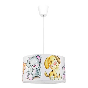 Duolla - Hängande ljuskrona med textilsladd för barn SWEET BEARS 1xE27/40W/230V diameter 35 cm