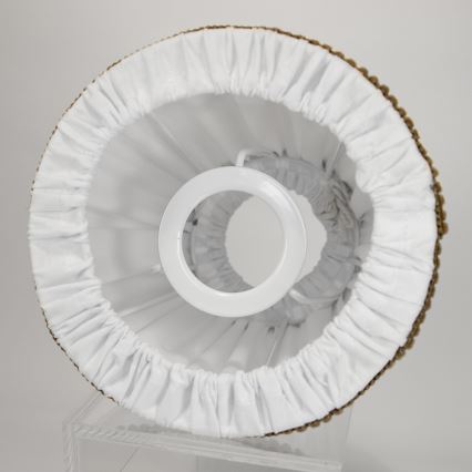 Duolla - Lampskärm för bord och golvlampa E27 diameter 15 cm vit/brun