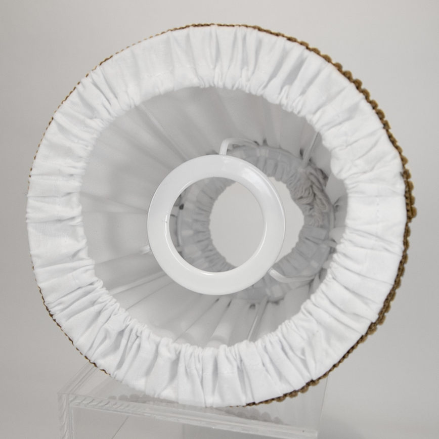 Duolla - Lampskärm för bord och golvlampa E27 diameter 15 cm vit/brun