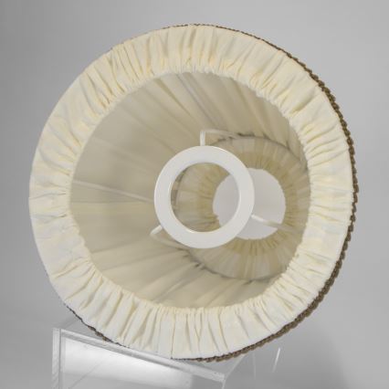 Duolla - Lampskärm för bord och golvlampa E27 diameter 18,5 cm grädde/brun