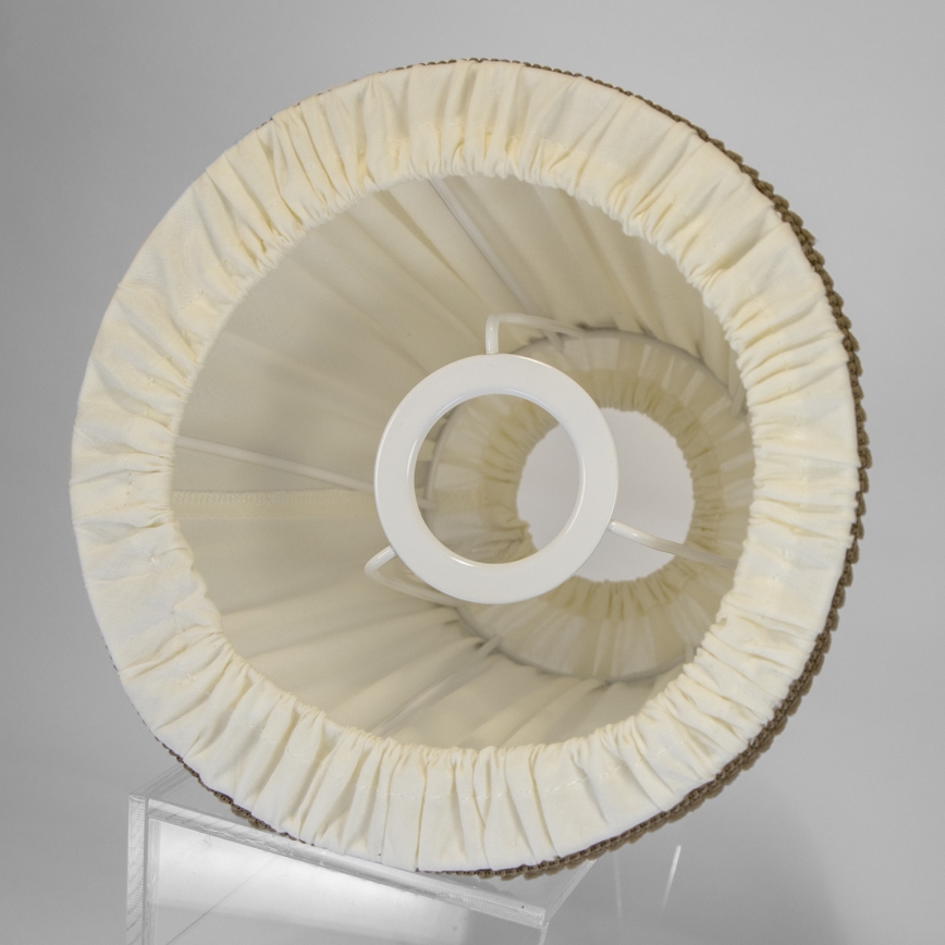 Duolla - Lampskärm för bord och golvlampa E27 diameter 18,5 cm grädde/brun
