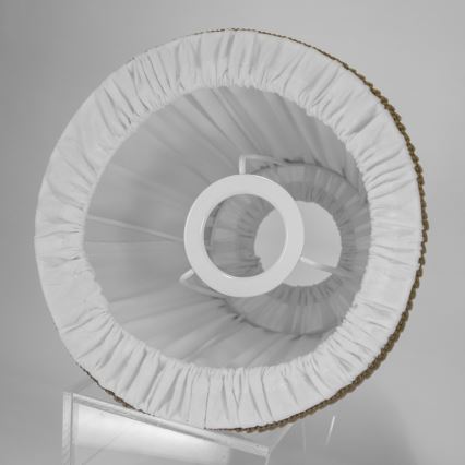 Duolla - Lampskärm för bord och golvlampa E27 diameter 18,5 cm vit/brun