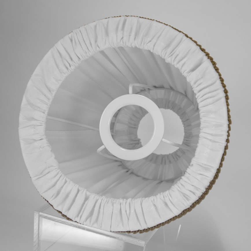Duolla - Lampskärm för bord och golvlampa E27 diameter 18,5 cm vit/brun