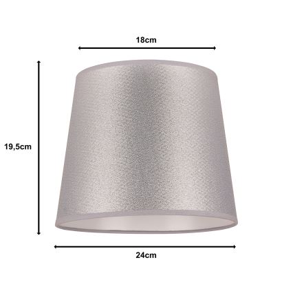 Duolla - Lampskärm för bordslampa CLASSIC M E27 diameter 24 cm silver