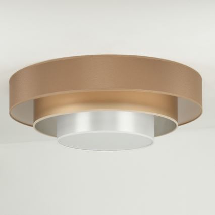 Duolla - LED taklampa LUNETA LED/26W/230V diameter 60 cm 4000K brun/guld/vit