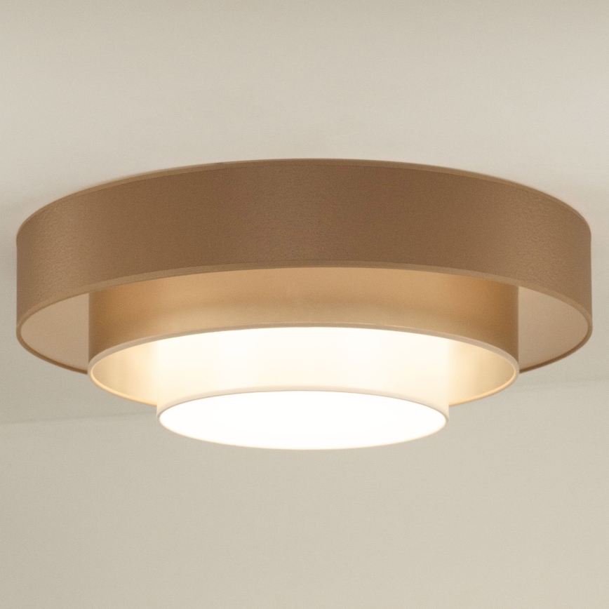 Duolla - LED taklampa LUNETA LED/26W/230V diameter 60 cm 4000K brun/guld/vit