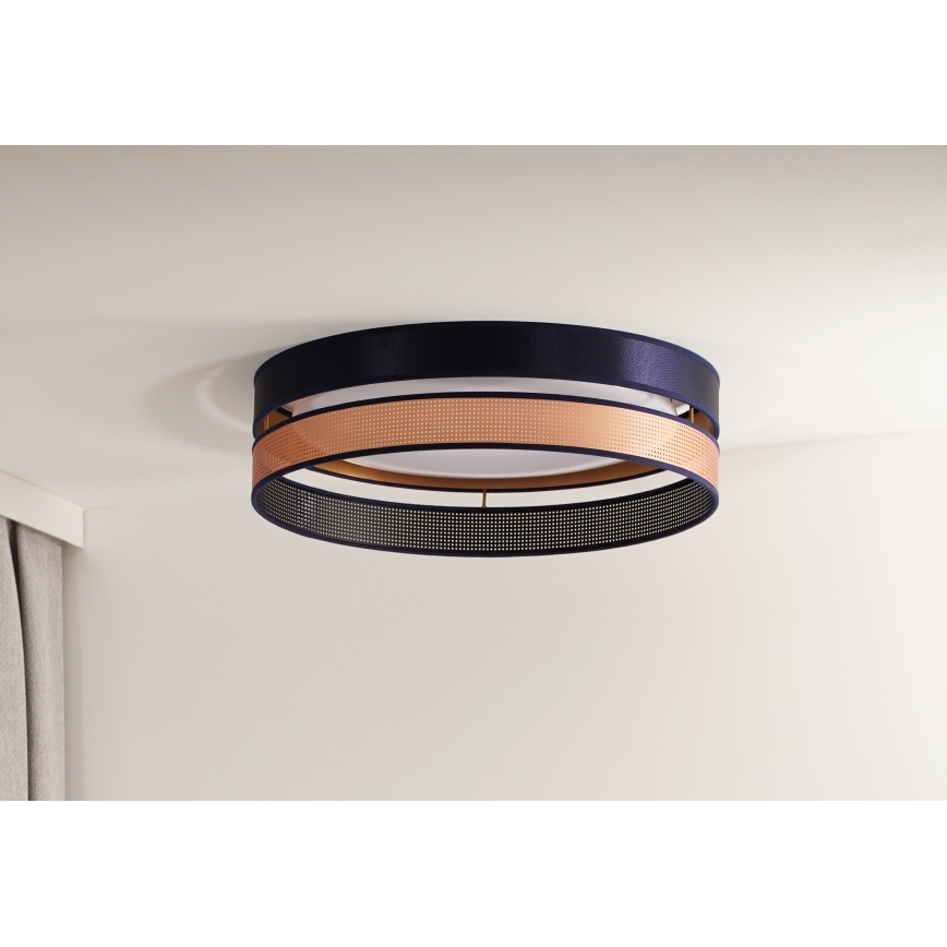 Duolla - LED taklampa ROLLER DUO SHINY LED/24W/230V diameter 45 cm blå/koppar
