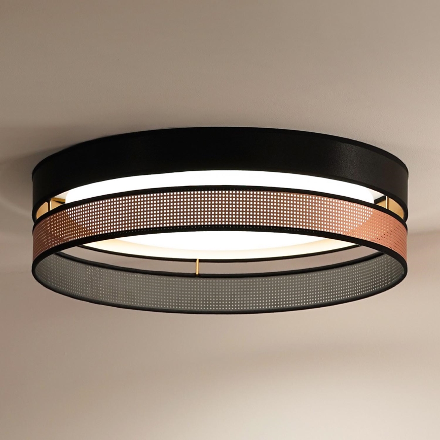Duolla - LED taklampa ROLLER DUO SHINY LED/24W/230V diameter 45 cm svart/koppar