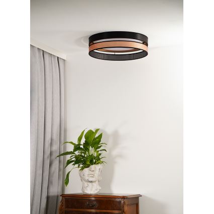 Duolla - LED taklampa ROLLER DUO SHINY LED/24W/230V diameter 45 cm svart/koppar