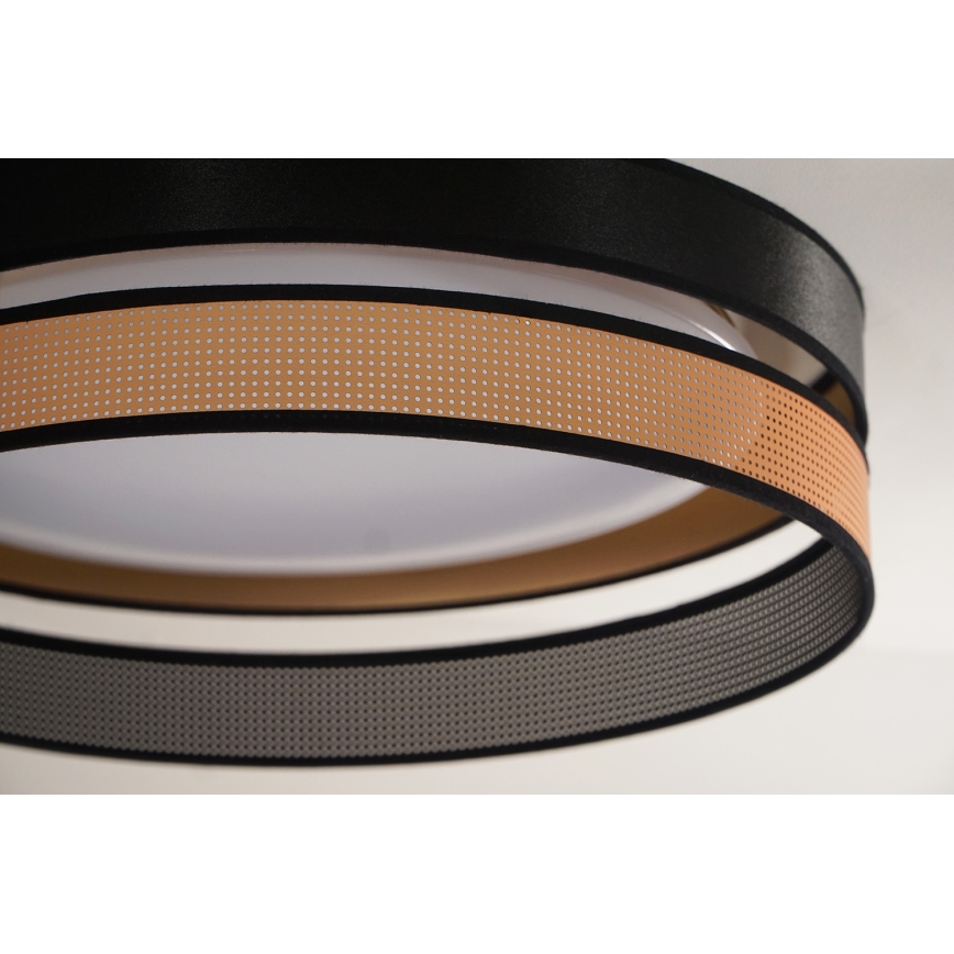 Duolla - LED taklampa ROLLER DUO SHINY LED/24W/230V diameter 45 cm svart/koppar