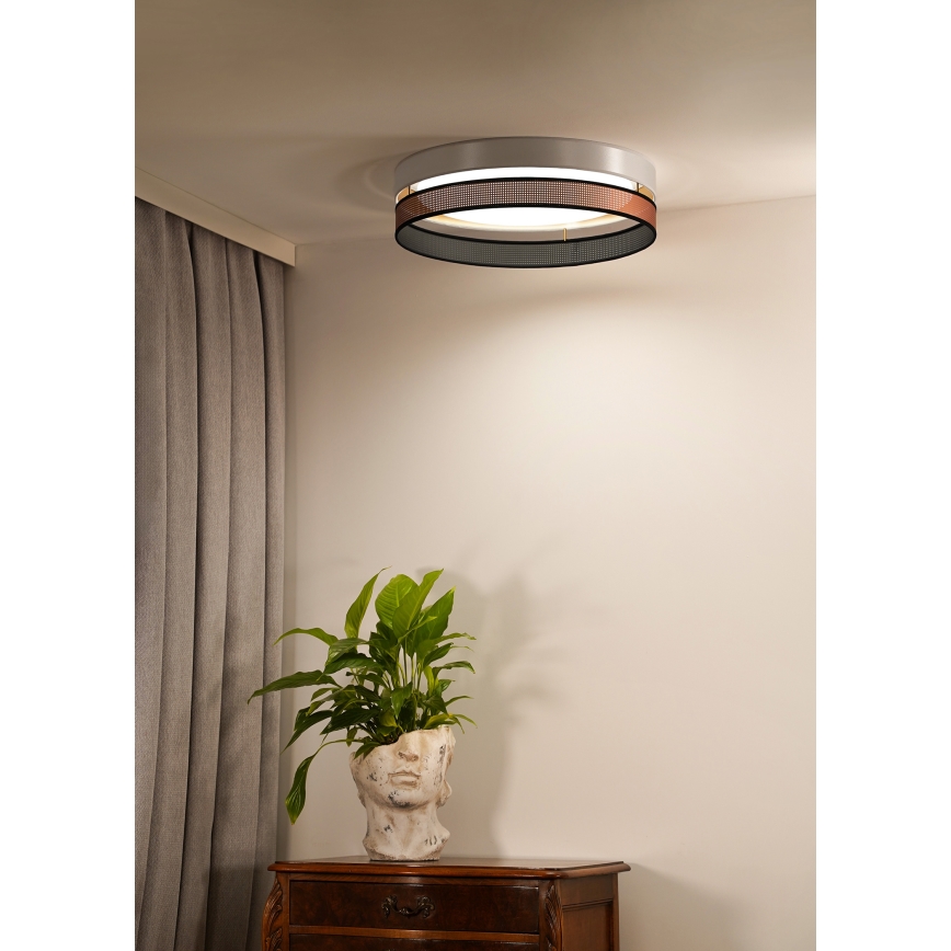Duolla - LED taklampa ROLLER DUO SHINY LED/24W/230V diameter 45 cm vit/koppar