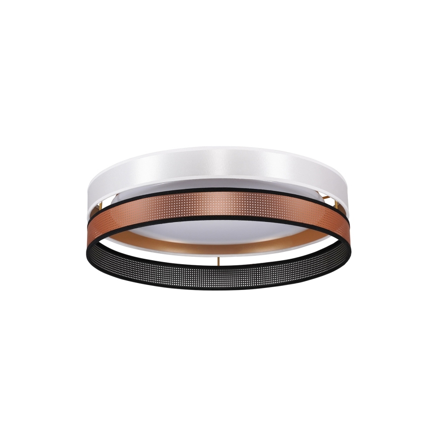 Duolla - LED taklampa ROLLER DUO SHINY LED/24W/230V diameter 45 cm vit/koppar