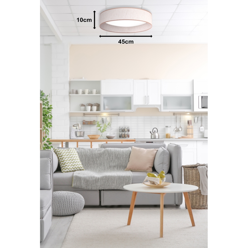 Duolla - LED taklampa ROLLER LED/24W/230V diameter 45 cm beige