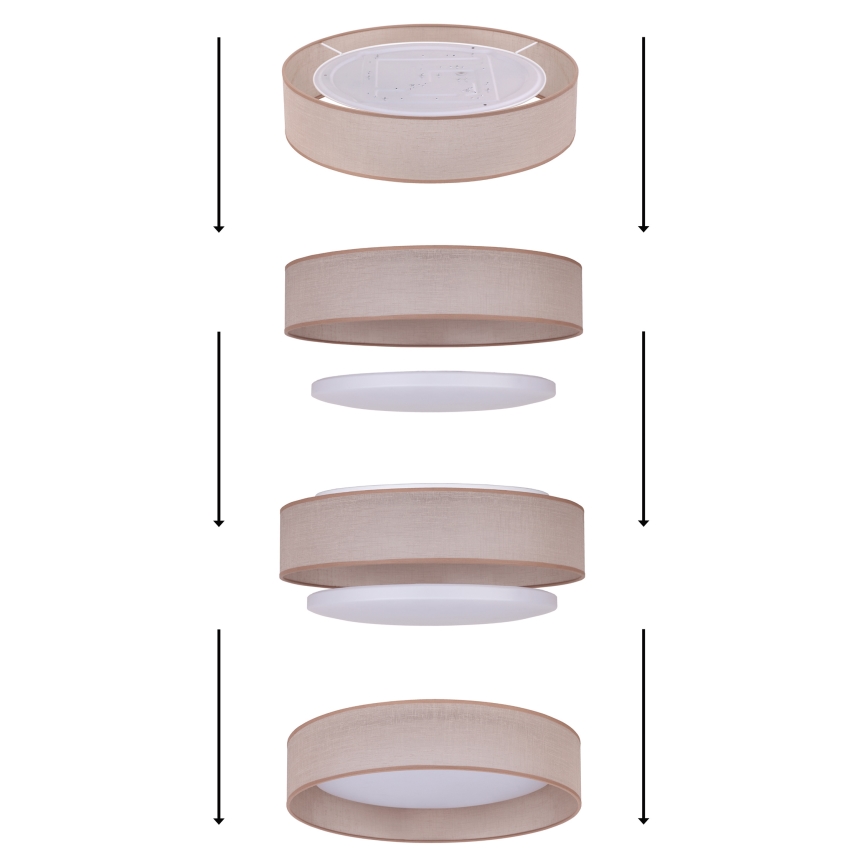 Duolla - LED taklampa ROLLER LED/24W/230V diameter 45 cm beige