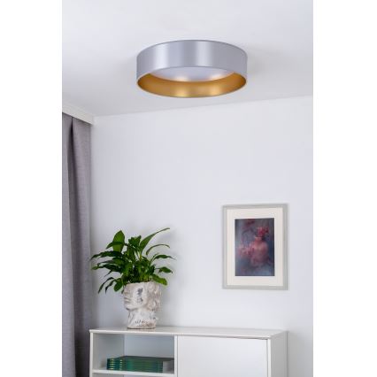 Duolla - LED taklampa ROLLER LED/24W/230V diameter 45 cm silver/guld