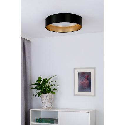 Duolla - LED taklampa ROLLER LED/24W/230V diameter 45 cm svart/guld
