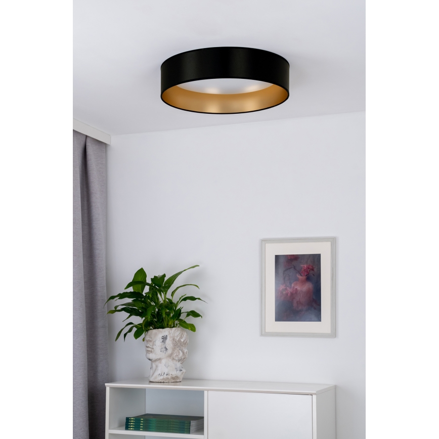 Duolla - LED taklampa ROLLER LED/24W/230V diameter 45 cm svart/guld