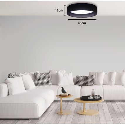 Duolla - LED taklampa ROLLER LED/24W/230V diameter 45 cm svart