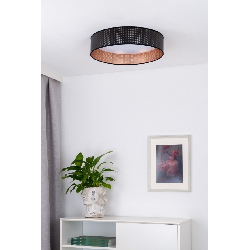 Duolla - LED taklampa ROLLER LED/24W/230V diameter 45 cm svart/koppar