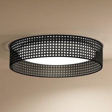 Duolla - LED taklampa ROLLER RATTAN LED/24W/230V diameter 45 cm svart