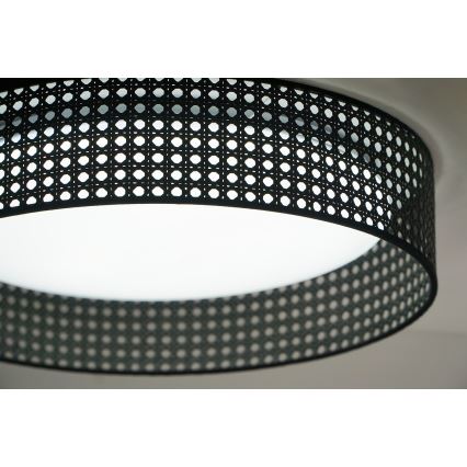 Duolla - LED taklampa ROLLER RATTAN LED/24W/230V diameter 45 cm svart