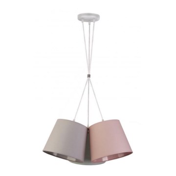 Duolla - Ljuskrona med snöre rosa 1xE27/40W/230V