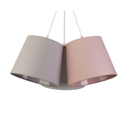 Duolla - Ljuskrona med snöre rosa 1xE27/40W/230V