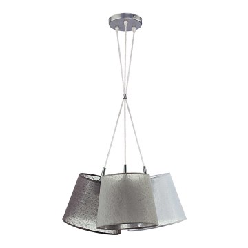 Duolla - Ljuskrona med snöre rosa 3xE27/40W/230V antracit/grå