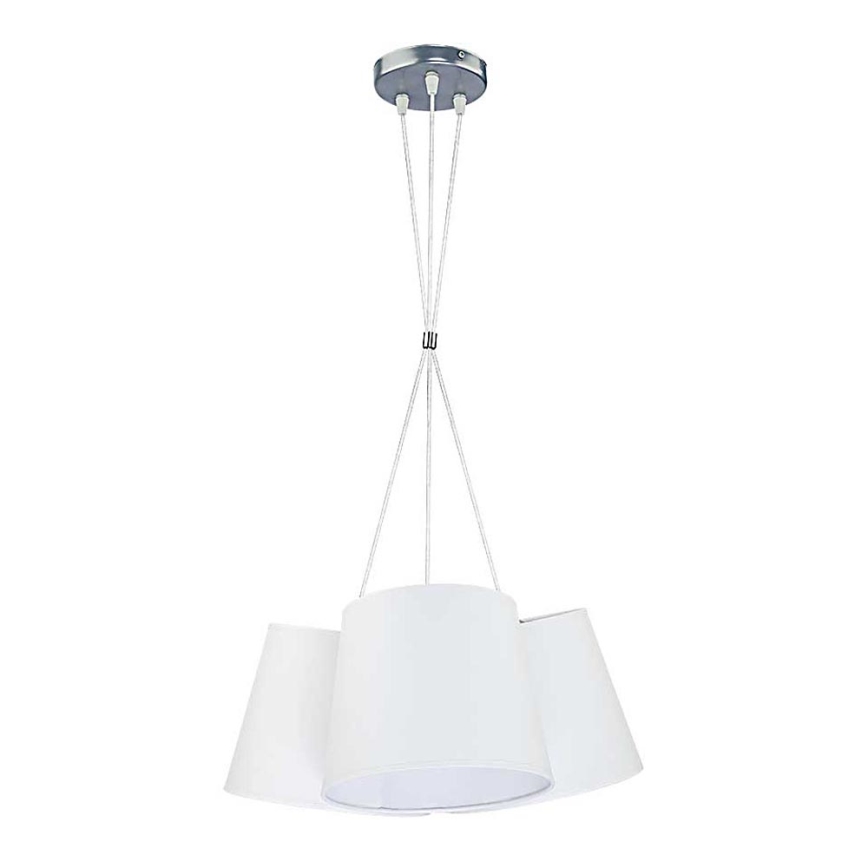Duolla - Ljuskrona med snöre rosa 3xE27/40W/230V vit