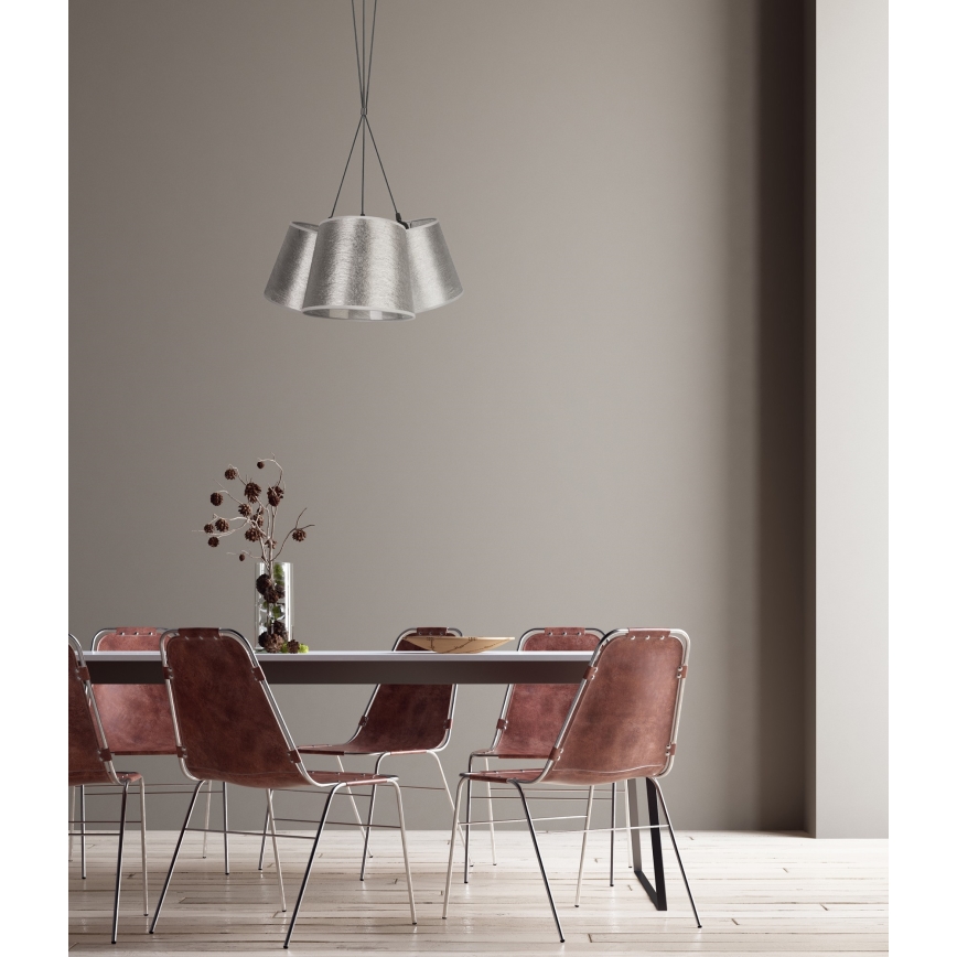 Duolla - Ljuskrona med snöre rosorSA 3xE27/40W/230V silver