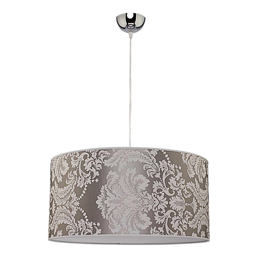 Duolla - Ljuskrona med textilsladd ALTO 1xE27/40W/230V diameter 45 cm silver
