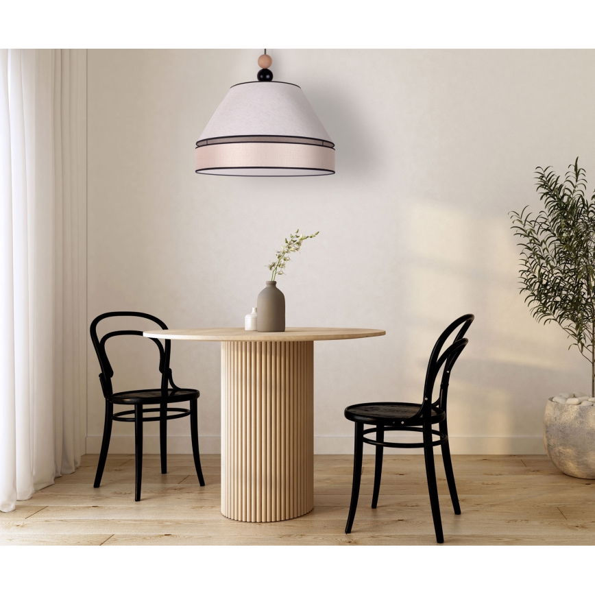 Duolla - Ljuskrona med textilsladd AVIGNON 1xE27/15W/230V diameter 50 cm beige