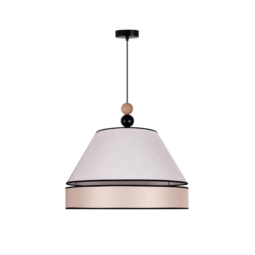 Duolla - Ljuskrona med textilsladd AVIGNON 1xE27/15W/230V diameter 50 cm beige