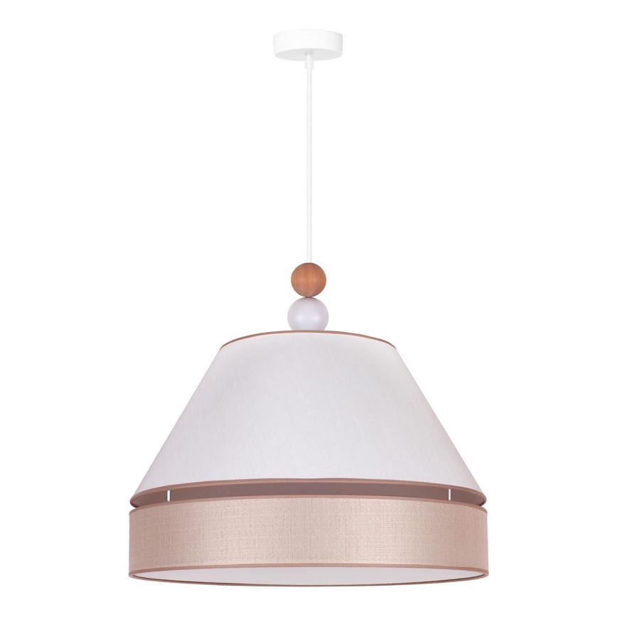 Duolla - Ljuskrona med textilsladd AVIGNON 1xE27/15W/230V diameter 50 cm vit/beige
