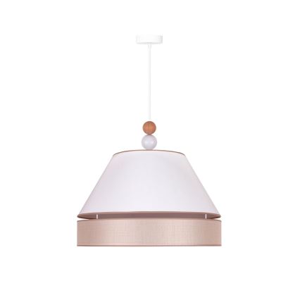 Duolla - Ljuskrona med textilsladd AVIGNON 1xE27/15W/230V diameter 50 cm vit/beige