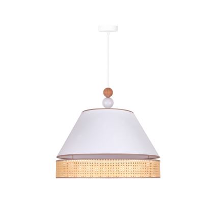 Duolla - Ljuskrona med textilsladd AVIGNON 1xE27/15W/230V diameter 50 cm vit/rotting