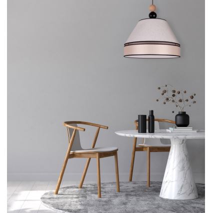 Duolla - Ljuskrona med textilsladd AVIGNON 1xE27/15W/230V diameter 60 cm beige
