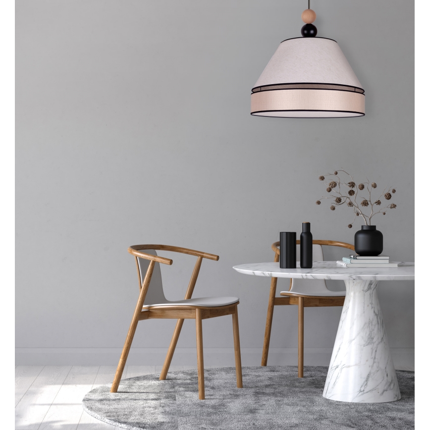 Duolla - Ljuskrona med textilsladd AVIGNON 1xE27/15W/230V diameter 60 cm beige