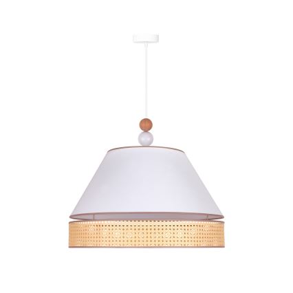 Duolla - Ljuskrona med textilsladd AVIGNON 1xE27/15W/230V diameter 60 cm vit/rotting