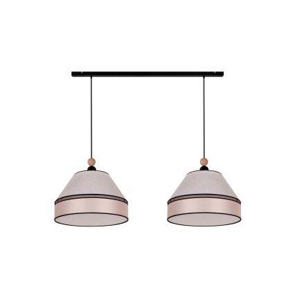 Duolla - Ljuskrona med textilsladd AVIGNON 2xE27/15W/230V beige