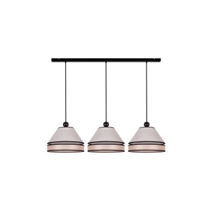 Duolla - Ljuskrona med textilsladd AVIGNON 3xE27/15W/230V beige