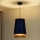 Duolla - Ljuskrona med textilsladd BELL SHINY 1xE27/15W/230V diameter 25 cm blå/koppar